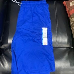 Comfort waist functional drawstring terry cloth blue new shorts